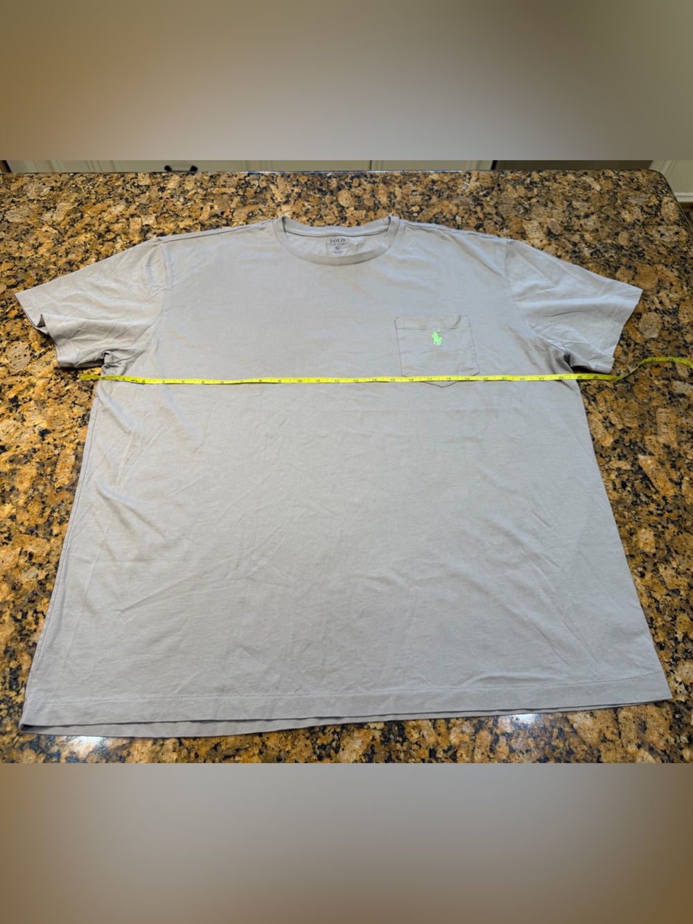 Polo by Ralph Lauren Gray Short Sleeve Pocket Tee with Neon Pony